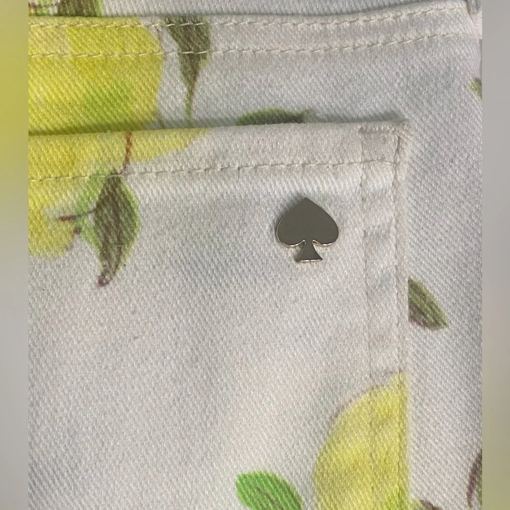 Kate Spade Broome Street lemon print skinny ankle jeans Sz 27‎ - Picture 8 of 12